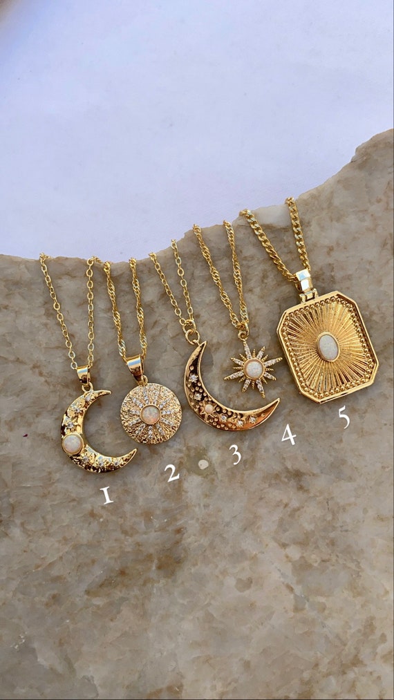 18k gold opal necklace deals