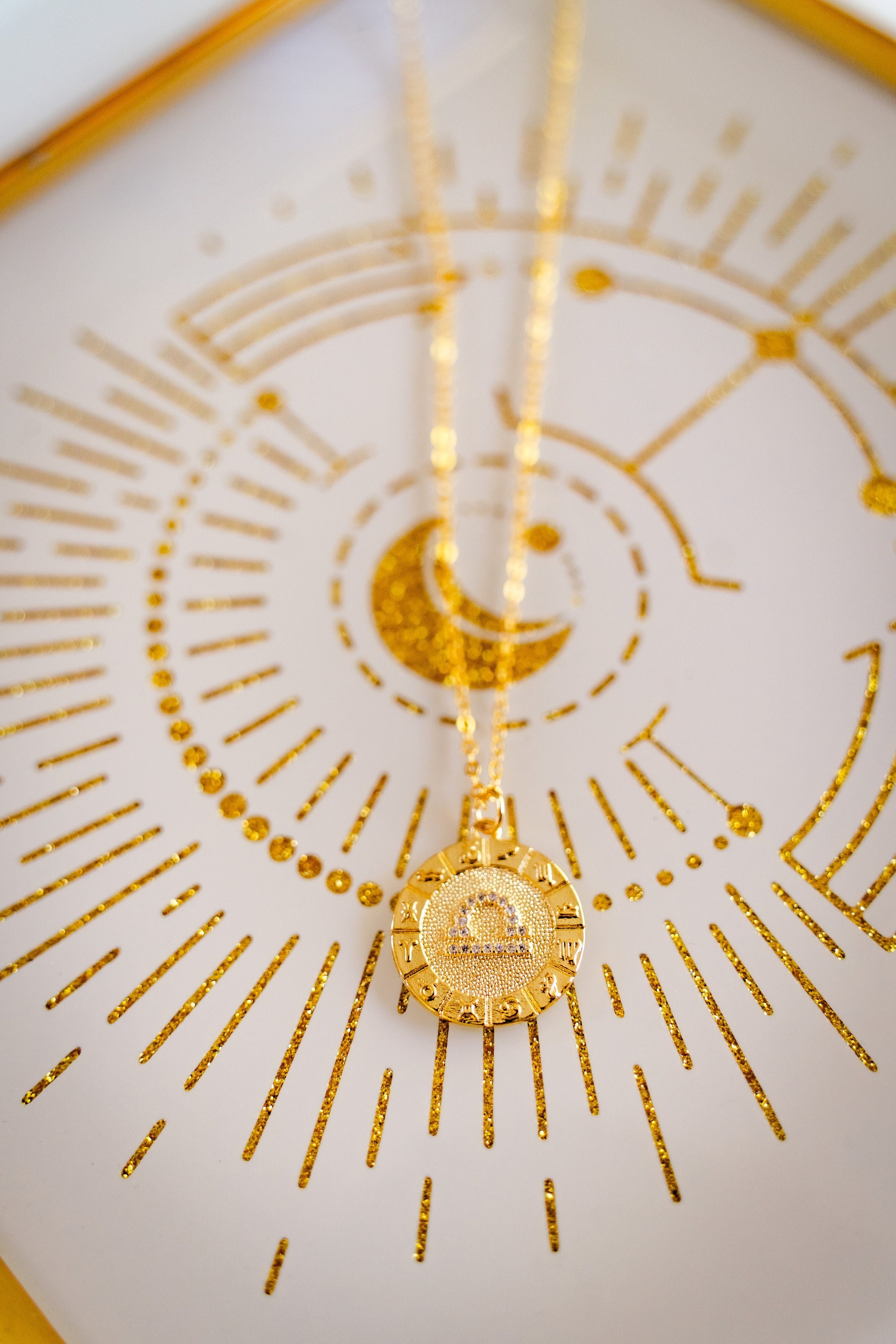 Cosmic Crystal Horoscope Necklaces/Crystal Zodiac Necklaces/Astrological Sign Necklaces/18k Gold Plated Zodiac Jewerly/Summer Jewelry