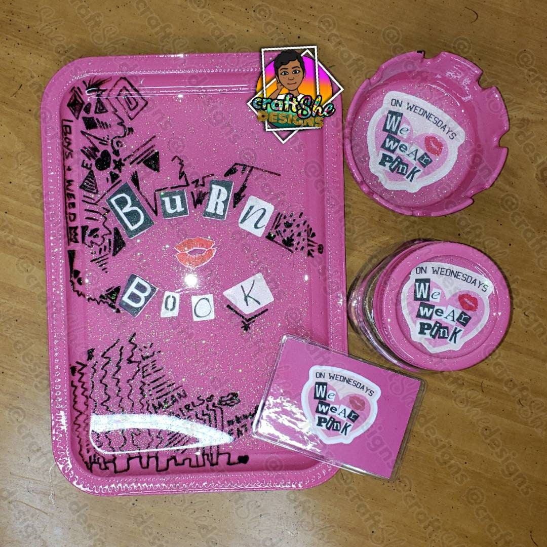 Mean Girls Burn Book Rolling Tray Set 15PCS Rolling Trays for Women