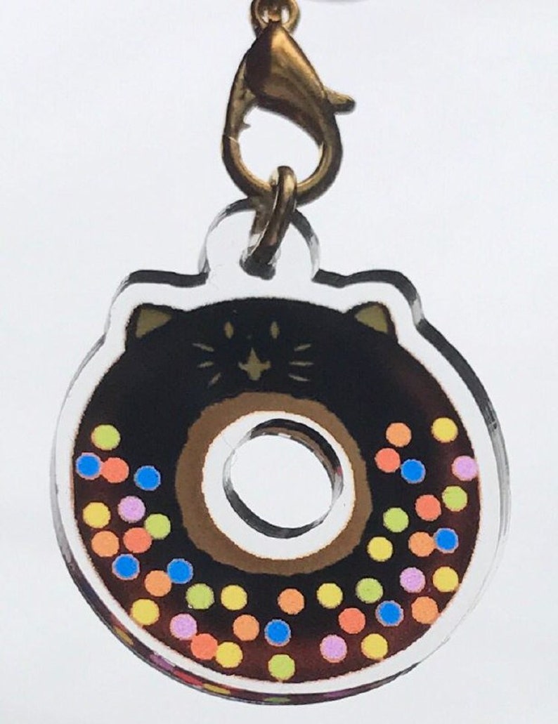 1 Kitty Sprinkled Donut Phone Charm image 2