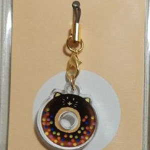 1 Kitty Sprinkled Donut Phone Charm image 4