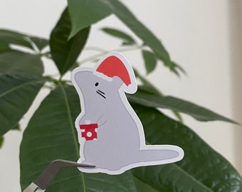 Joyeux Mouse | Mignons autocollants de Noël festifs | Autocollant de vacances Kawaii