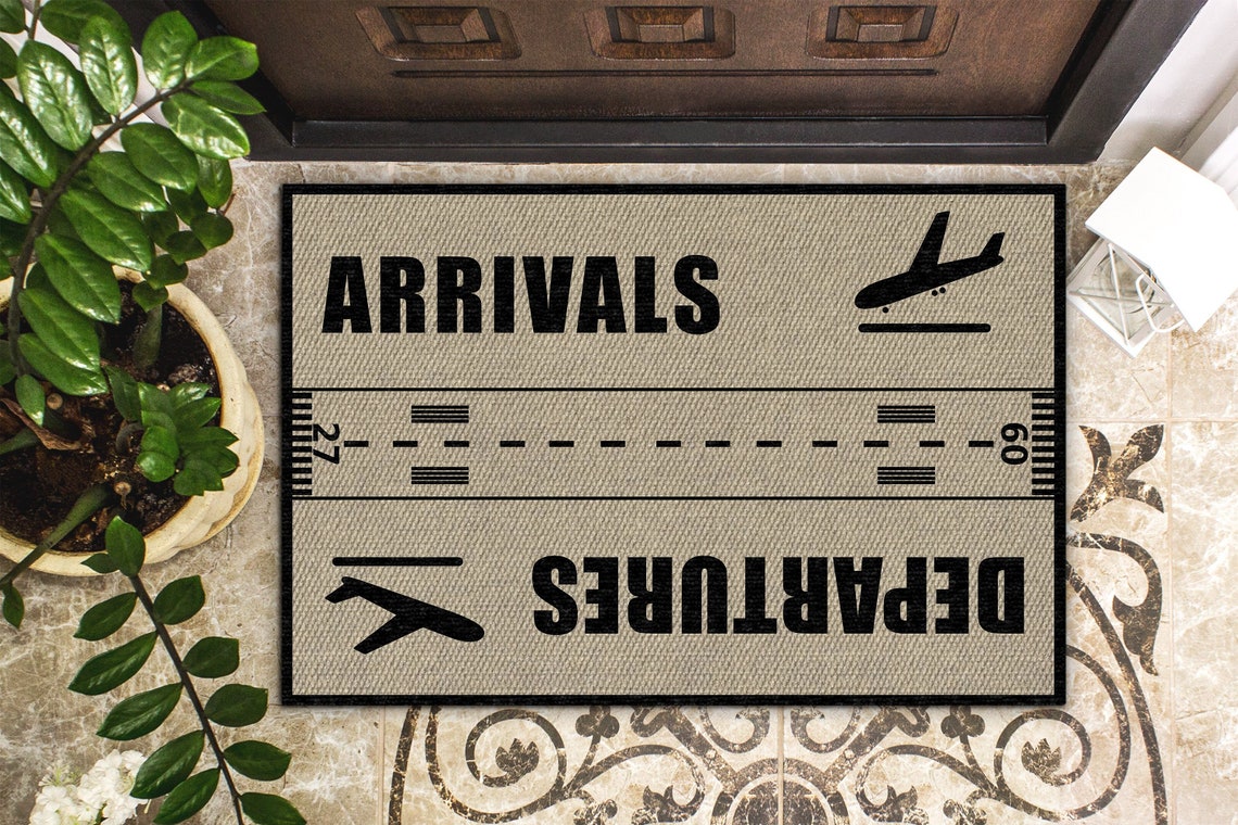 Arrivals And Departures Pilot Doormat | Etsy