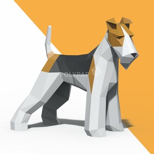 Fox Terrier Paper Craft 3D Low Polygonal Paper (Instant Download) - Etsy