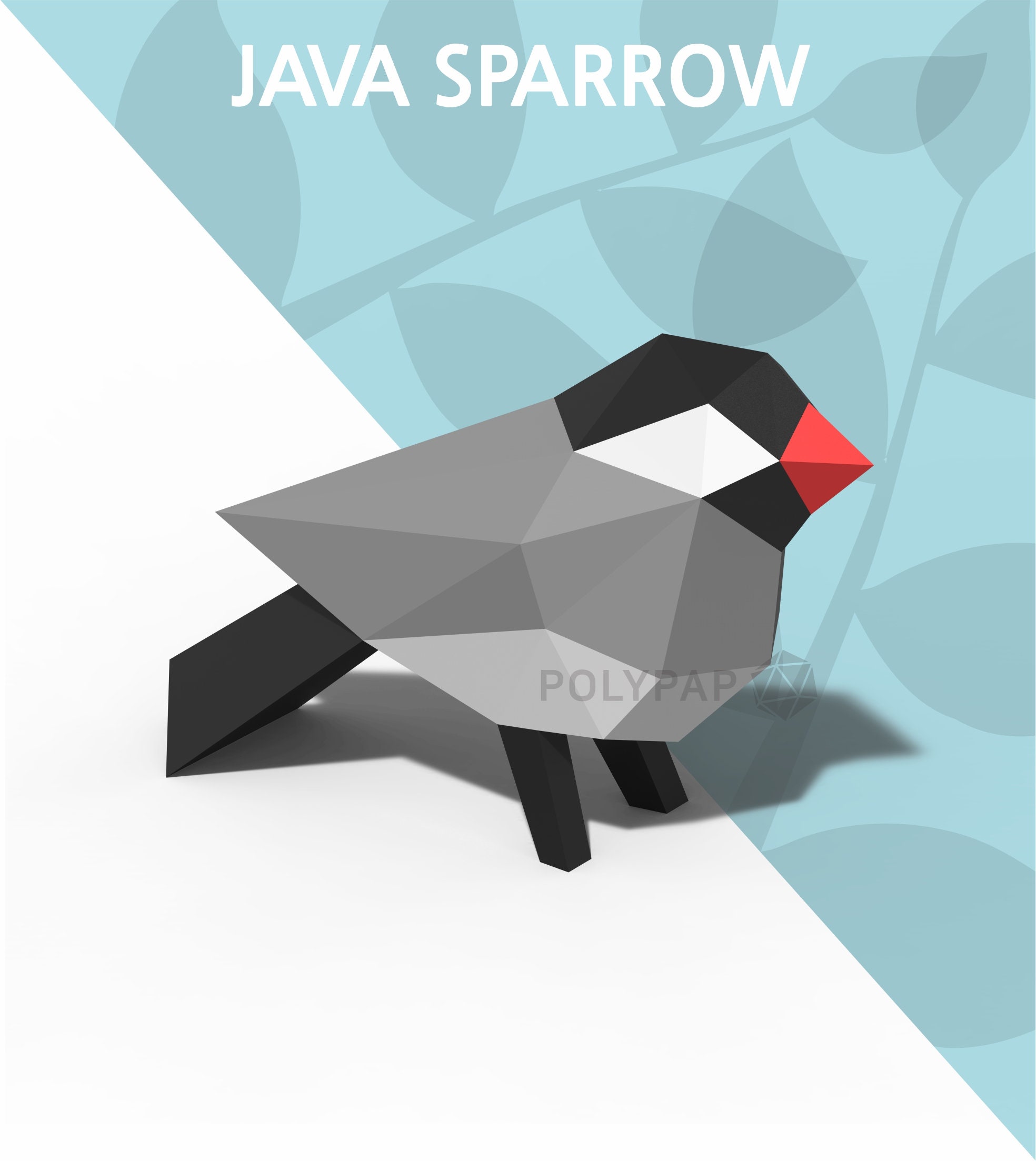 Java Sparrow, Bird Paper Craft,3d Low Polygonal Paper Sculpture ...