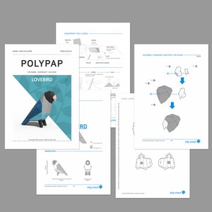 Lovebird, Bird Paper Craft,3d Low Polygonal Paper Sculpture, Digital Template, PDF Download ...