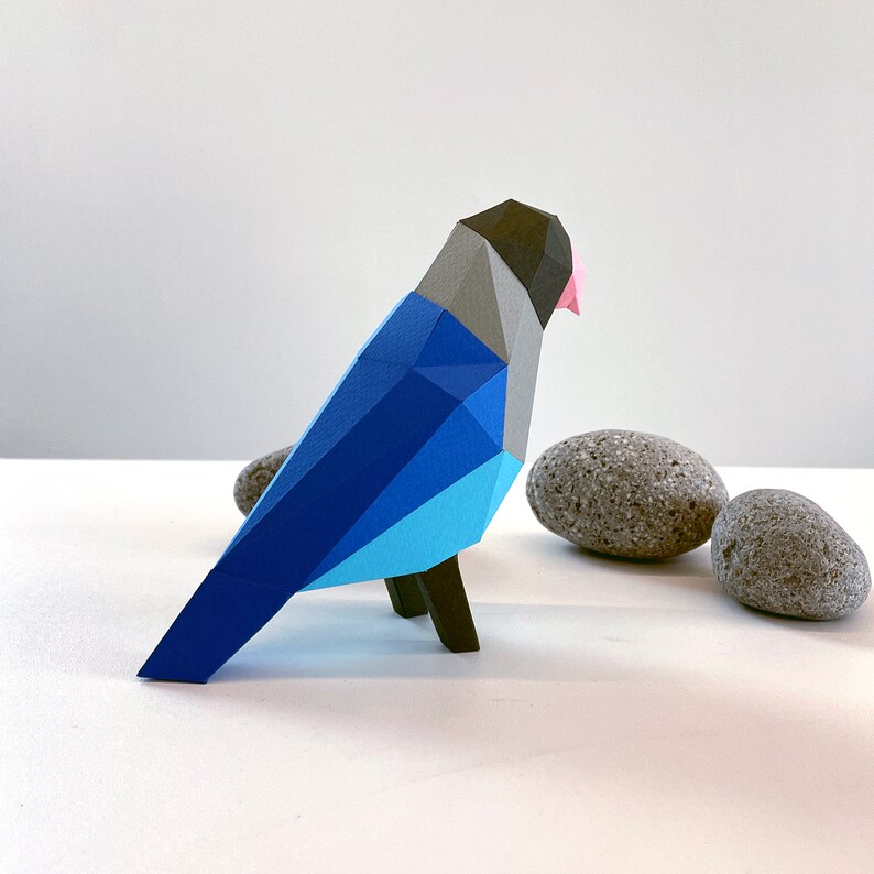 Lovebird, Bird Paper Craft,3d Low Polygonal Paper Sculpture, Digital Template, PDF Download ...
