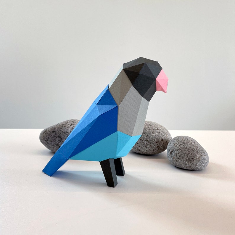 Lovebird, Bird Paper Craft,3d Low Polygonal Paper Sculpture, Digital Template, PDF Download ...