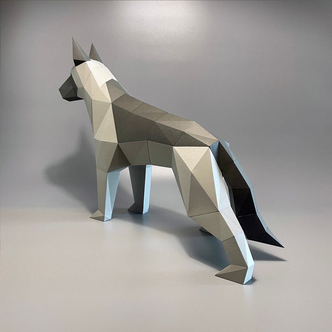 German Shepherd Dog Paper Craft3D Low Polygonal Paper | Etsy