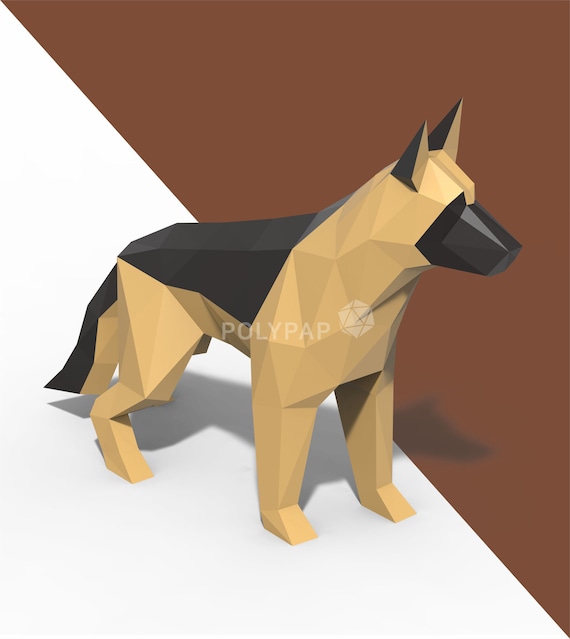 Dog Papercraft Low Poly (Download Now) 