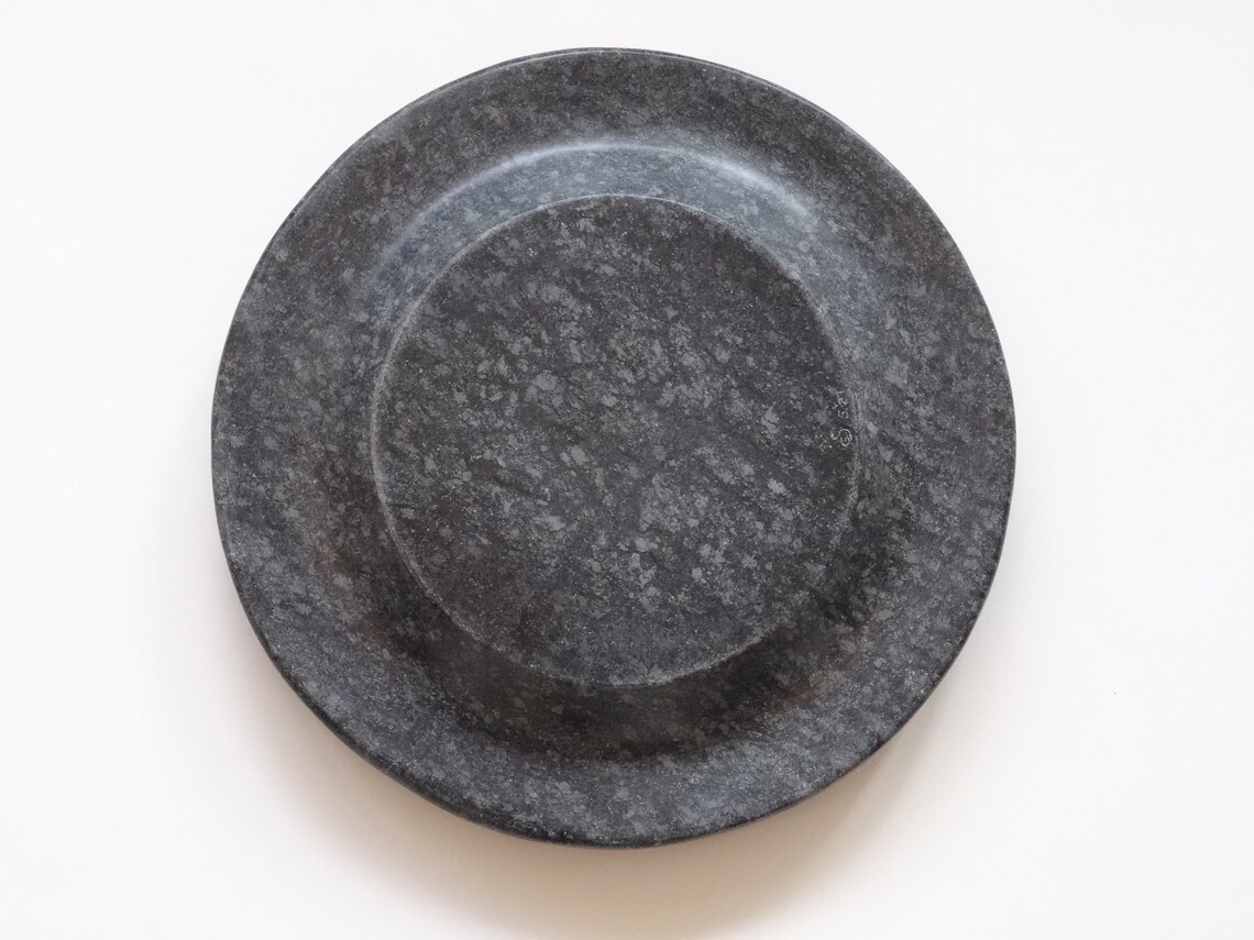 Plate Made of Black Natural Stone. Etsy