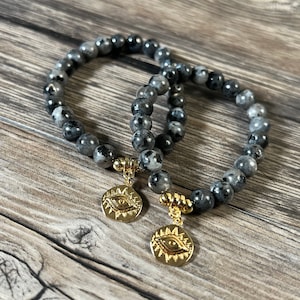 8mm Larvakit Golden Evil Eye Tropfen Bracie