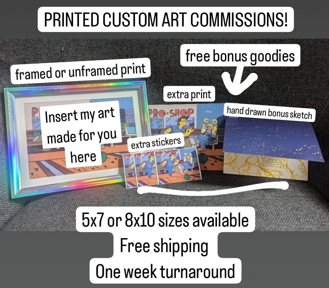 Custom Commissions Digital-art Prints & Optional Framing +FREE BONUS ...