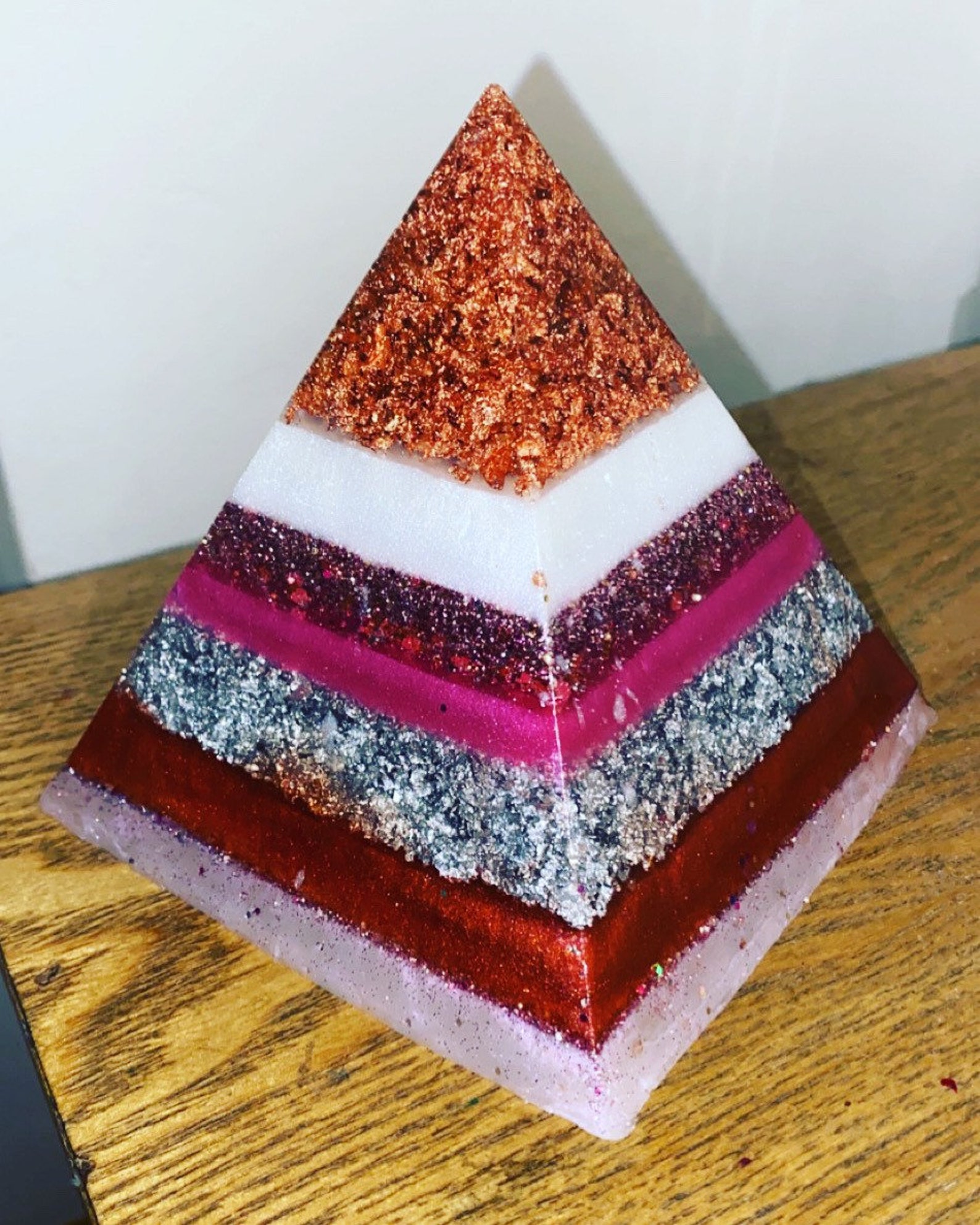 Gemstone resin pyramid Etsy