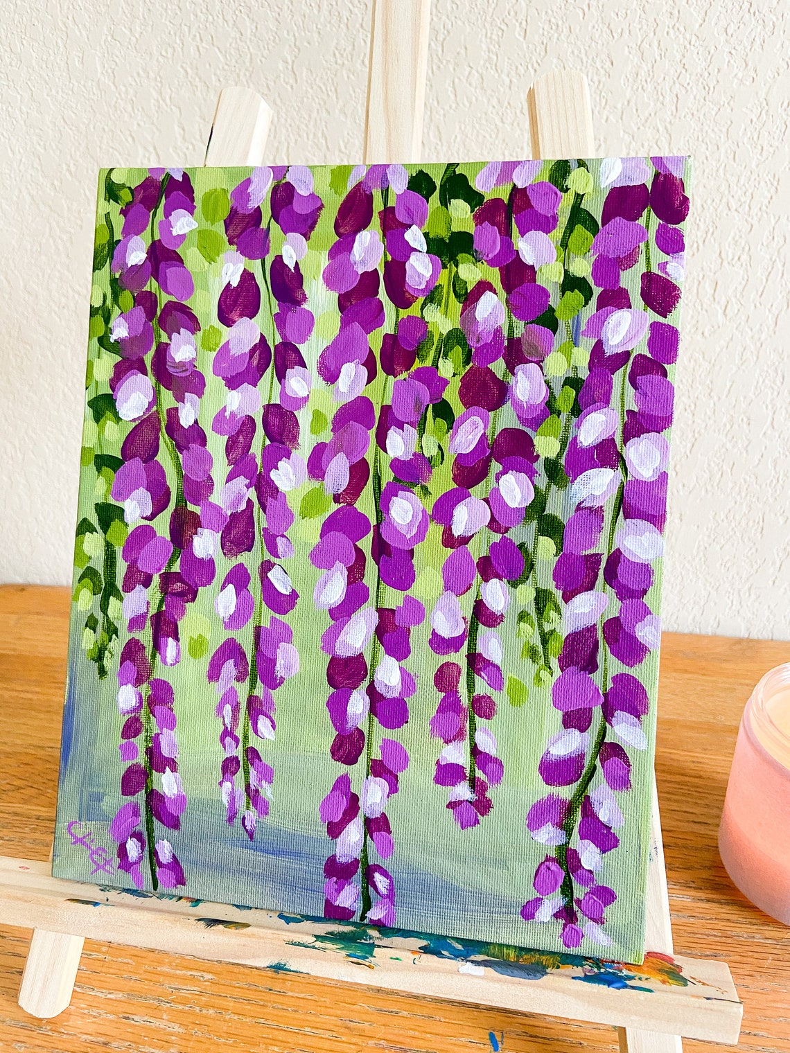 8x6 Acrylic Painting Springtime Wisteria Etsy