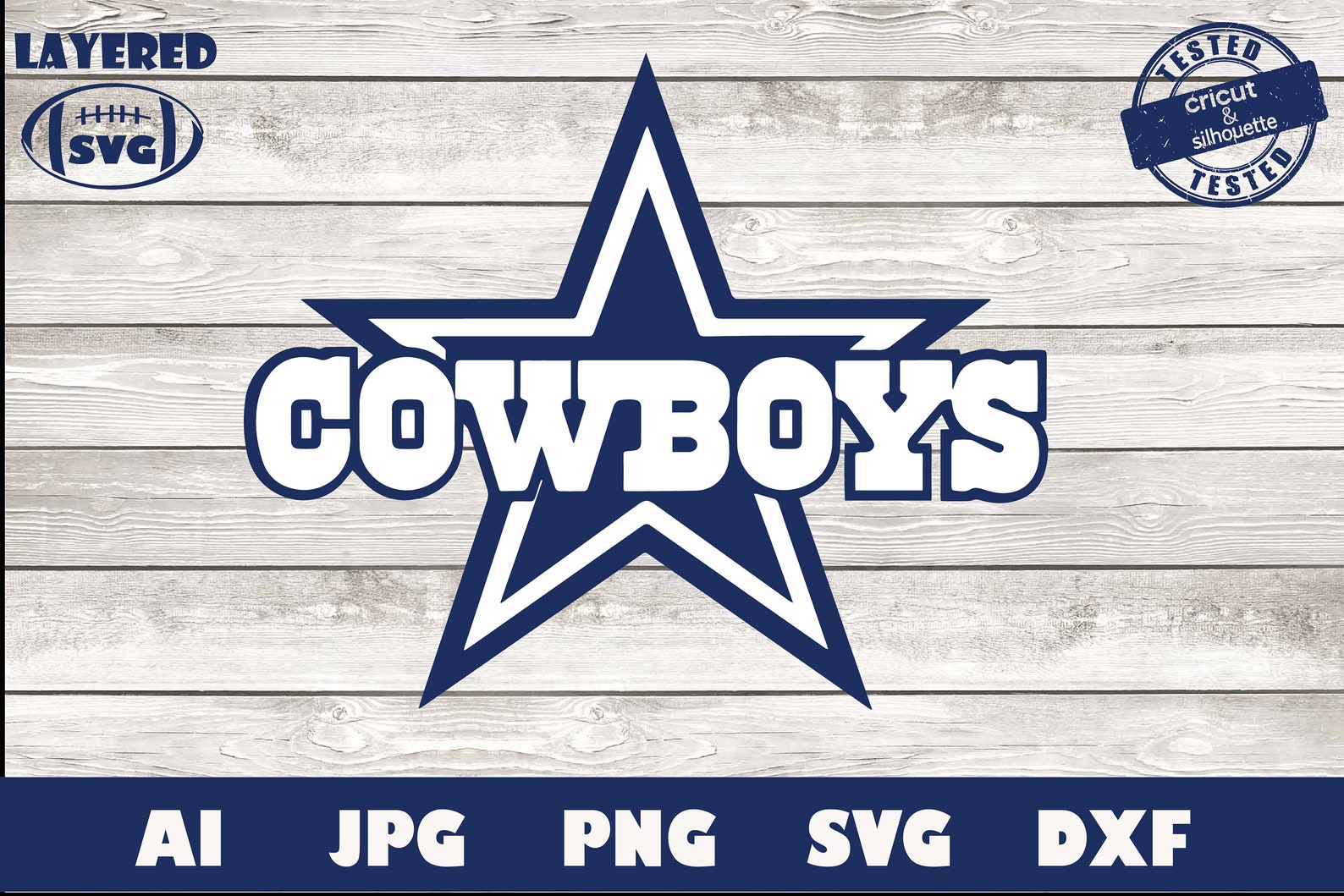 Dallas Cowboys Football Logo SVG Design For Cricut Silhouette Etsy
