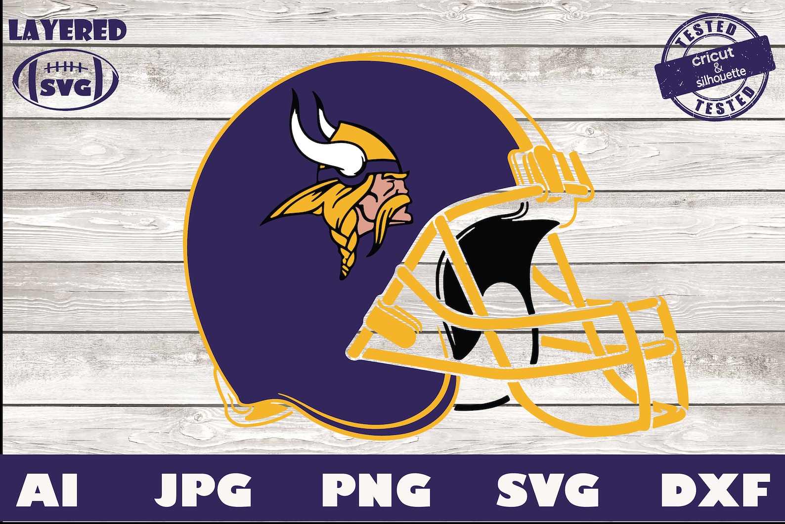 Minnesota Vikings Football Helmet SVG Design For Cricut Etsy