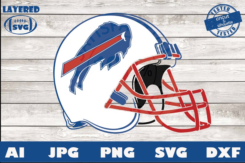 Buffalo Bills Football Helmet SVG Design for Cricut Silhouette Etsy