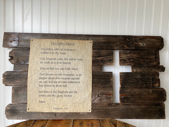 Wood Cutout of the Lord's Prayer