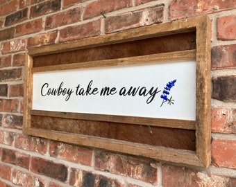 Cowhide Western Sign: Reclaimed Barnwood Frame, Handmade Home Decor