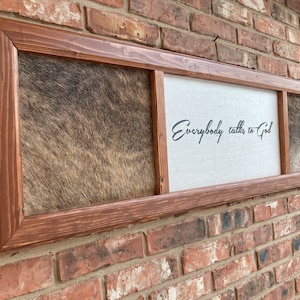 Genuine cowhide sign / western sign / western home decor