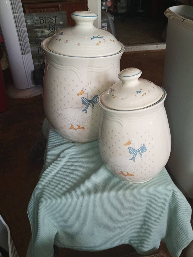 Vintage country goose kitchen canister decor | Etsy