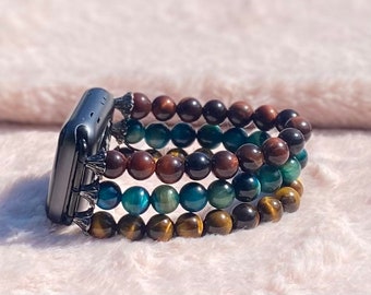 Focus on Ya Self | Yellow Tigers Eye | Blue Tigers Eye | Red Tigers Eye Apple / Galaxy Watch Band