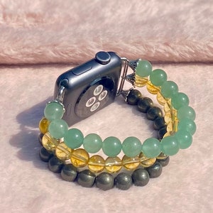 Money Manifestation | Citrine | Green Aventurine | Pyrite Apple / Galaxy Watch Band