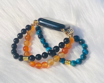 Leo Vibes | Blue Tigers Eye | Carnelian | Black Tourmaline | Zodiac Watch Band/Strap