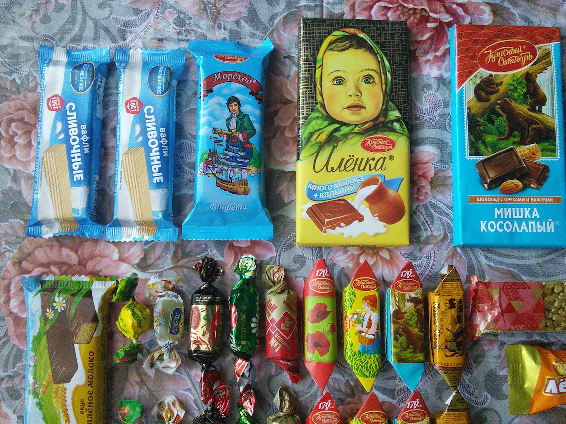 Russian candy box 28 pieces Authentic Russian Candy Snack Etsy