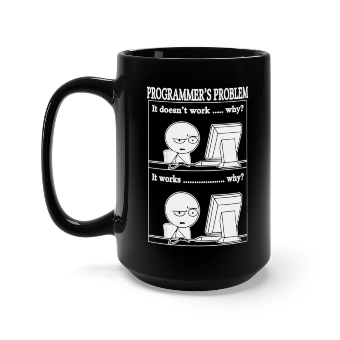 Funny Programmer Mug 15oz Black Coding Mug Funny Geek Mug | Etsy