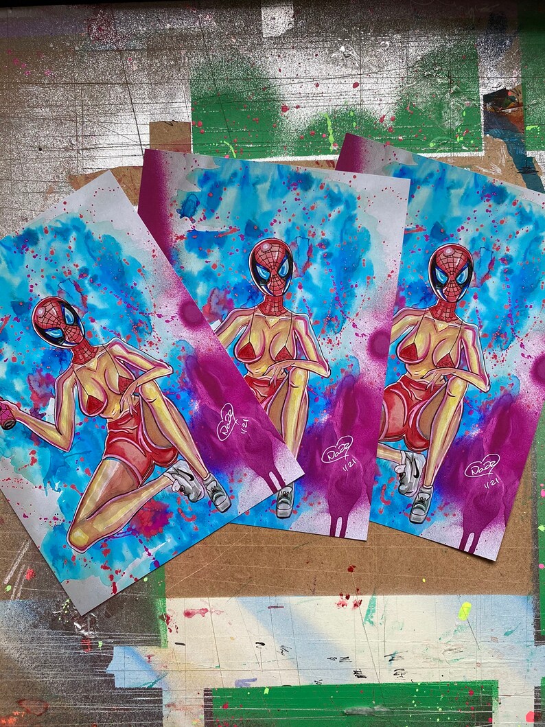 Spider Graff-Girl 6x8\u201d print