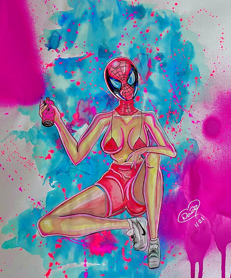 Spider Graff-Girl 6x8\u201d print