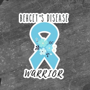 Autocollant de sensibilisation de Behçet | Sticker Maladie chronique, Sticker Spoonie Douleur chronique, Sticker maladie invisible pour ordinateur portable, Ruban bleu clair