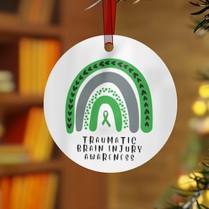 Traumatic Brain Injury Awareness Ornament Stocking Stuffer Christmas Gift Holiday Home Decor Wall Hanging Support for Friend Gift under 15
