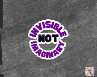 Chronic Pain Awareness Sticker | Chronic Illness, Disability Laptop Sticker, Disability Awareness, Spoonie Decal, Invisible Not Imaginary