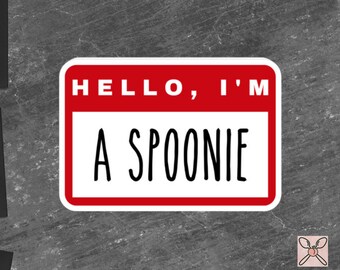 Chronic Pain Awareness Sticker | Chronic Illness, Disability Laptop Sticker, Disability Awareness, Spoonie Decal, Hello I'm a Spoonie
