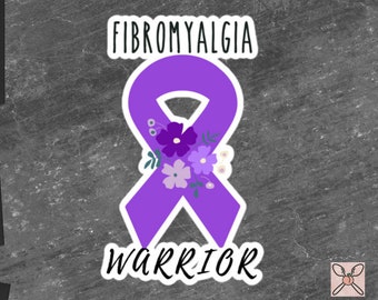 Fibromyalgia Awareness Sticker | Chronic Illness, Chronic Pain Spoonie Decal, Invisible Illness Laptop Sticker, Purple Ribbon