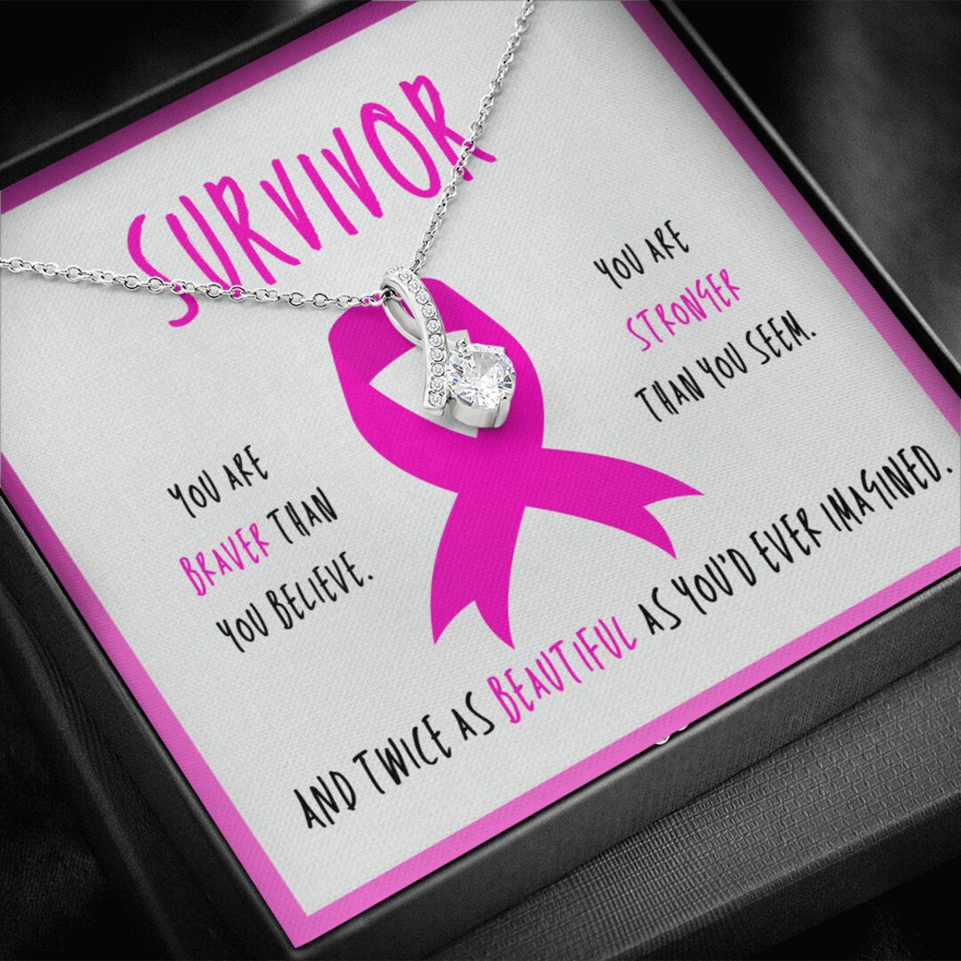 Breast Cancer Survivor Necklace | Pink Ribbon Awareness Jewelry ...