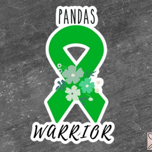 PANDAS-bewustzijnssticker | Chronische ziekte, sticker chronische pijn Spoonie, laptopsticker onzichtbare ziekte, groen lint