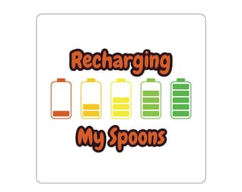 Recharging My Spoons Sticker Spoonie, Chronic Illness, Hidden Disability, Chronic Pain Water Bottle Sticker, Invisible Illness Laptop