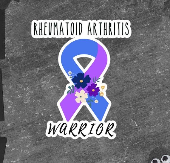 Rheumatoid Arthritis Awareness Sticker | Chronic Illness, Chronic Pain Spoonie Decal, Invisible Illness Laptop Sticker, Blue Purple Ribbon