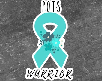 Adesivo di sensibilizzazione POTS / Malattia cronica, Adesivo Spoonie per il dolore cronico, Adesivo per laptop con malattia invisibile, Nastro verde acqua