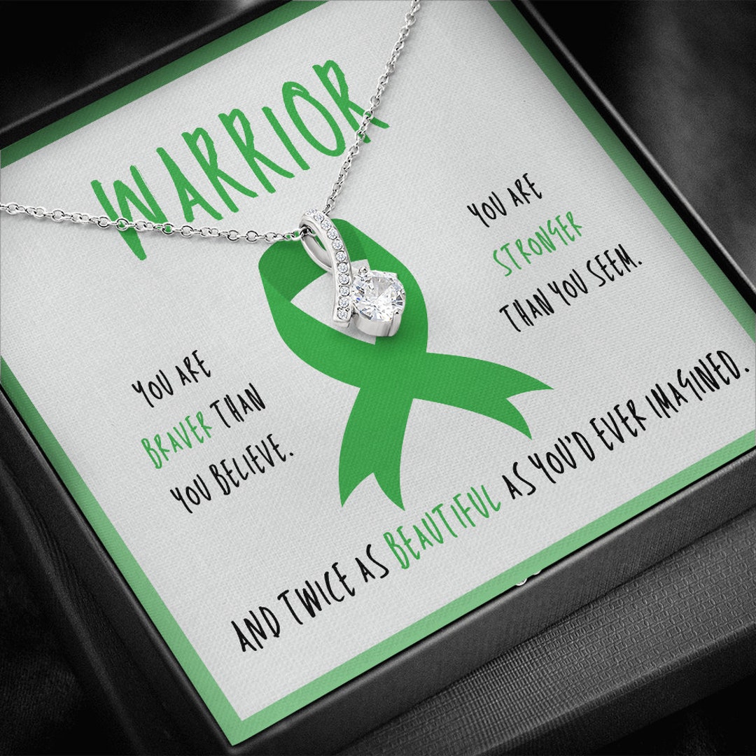 Traumatic Brain Injury Awareness Necklace Gift | Jewelry | Green Ribbon ...