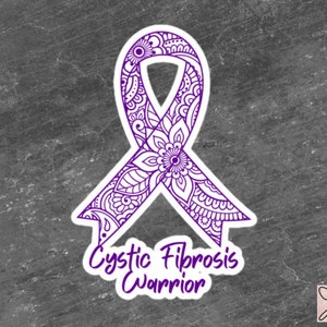 Adesivo de conscientização sobre fibrose cística | Doença crônica, dor crônica Spoonie Decal, adesivo para laptop de doença invisível, fita roxa, CF