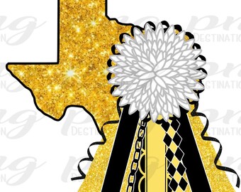 DIY Texas Mum/Yellow Black White Flower Mum/PNG Digital Download/Shirt Mum/School Spirit/Football/Instant Download/Sublimation/DTF