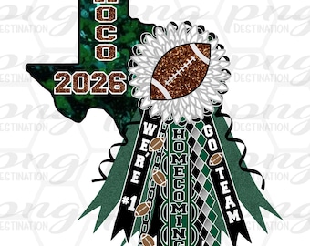 2026 PNG Texas HOCO Mum/Dark Green Black White /White Flower Mum /Shirt Mum/School Spirit/Football /Instant Download/Sublimation/DTF