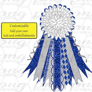 Rubans vierges/Personnalisable/Bricolage Retrouvailles PNG/Bleu argent blanc/fleur blanche maman/Texas maman/Football/Téléchargement instantané/Sublimation/DTF