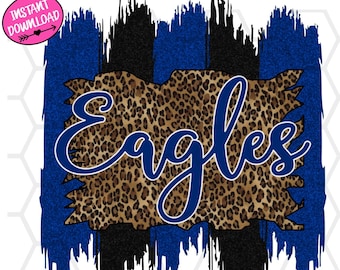 Pincel Eagles Leopard Splash // School Spirit // Eagles Mascot // PNG DOWNLOAD INSTANTÂNEO // Sublimação