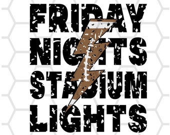 Friday Nights Stadium Lights // Distressed // Football Lightning Bolt // School Spirit // PNG Instant Download // Sublimatie // DTF